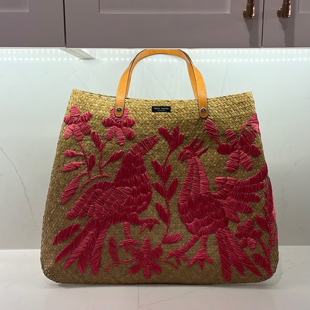 Kate Spade Vintage Straw Embroidered Purse
